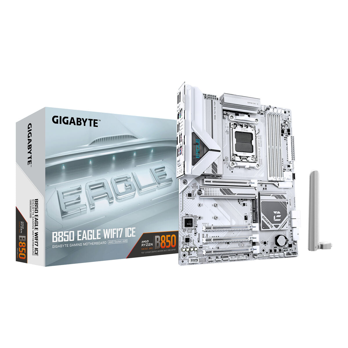 Motherboard Gigabyte B850 EAGLE WF7 ICE Intel Wi-Fi 6 AMD AM5 AMD B850 Motherboard Gigabyte B850 EAGLE WF7 ICE Intel Wi-Fi 6 AMD AM5 AMD B850