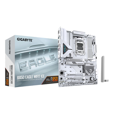 Motherboard Gigabyte B850 EAGLE WF7 ICE Intel Wi-Fi 6 AMD AM5 AMD B850 Motherboard Gigabyte B850 EAGLE WF7 ICE Intel Wi-Fi 6 AMD AM5 AMD B850