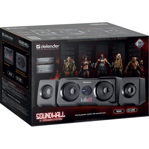 PC Speakers Defender SOUNDWALL 2.1 65214 Black PC Speakers Defender SOUNDWALL 2.1 65214 Black