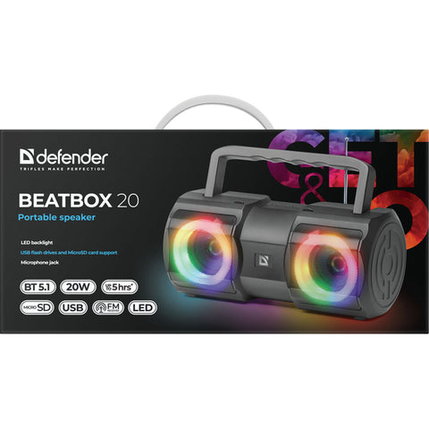 Portable Bluetooth Speakers Defender BEATBOX 20 Black Portable Bluetooth Speakers Defender BEATBOX 20 Black