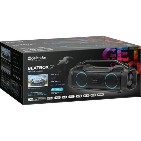Portable Bluetooth Speakers Defender BeatBox 50 Black 50 W (1 Unit) Portable Bluetooth Speakers Defender BeatBox 50 Black 50 W (1 Unit)
