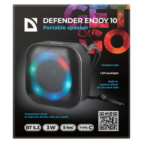 Portable Bluetooth Speakers Defender 65009 Black 3 W Portable Bluetooth Speakers Defender 65009 Black 3 W