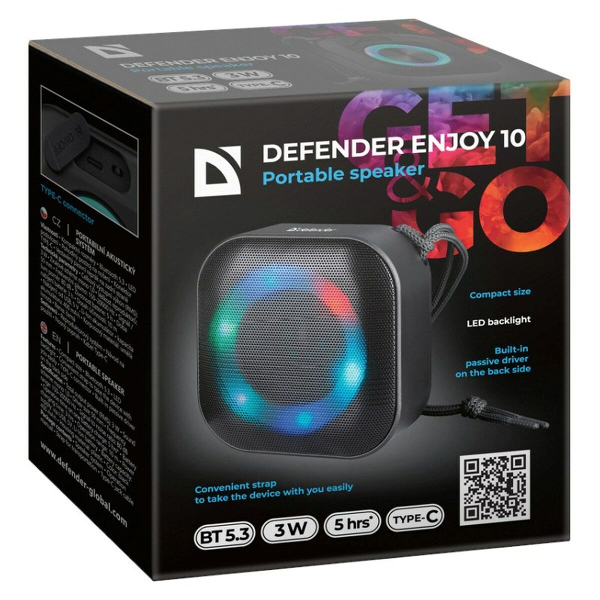 Portable Bluetooth Speakers Defender 65009 Black 3 W Portable Bluetooth Speakers Defender 65009 Black 3 W