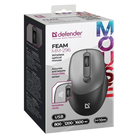 Wireless Mouse Defender MM-296 Grey Wireless Mouse Defender MM-296 Grey