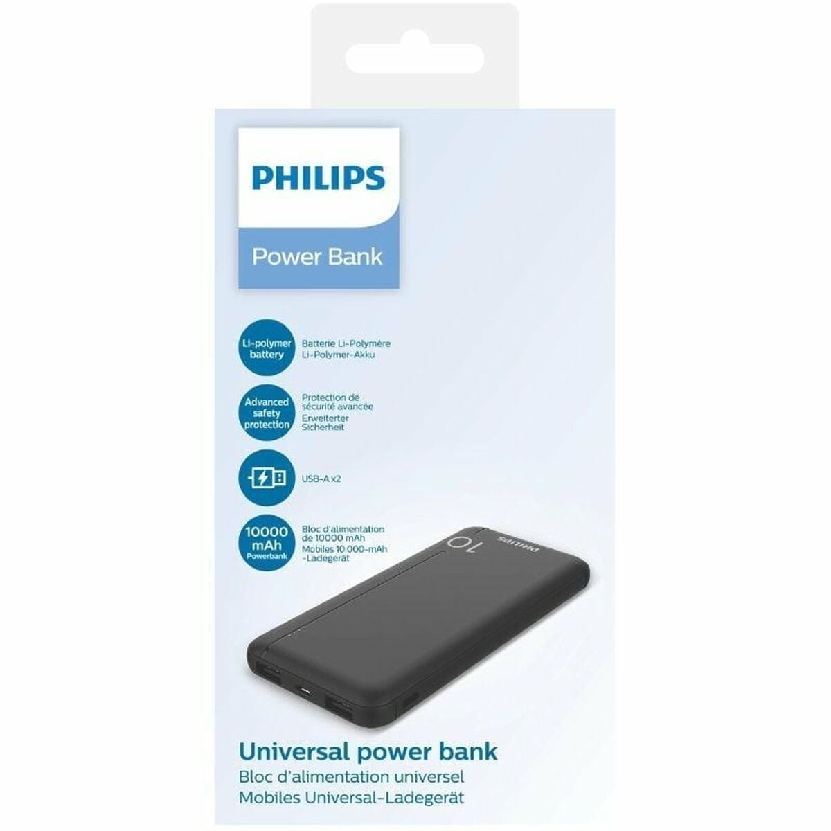 Powerbank Philips DLP1810NB/62 Black 10000 mAh Powerbank Philips DLP1810NB/62 Black 10000 mAh