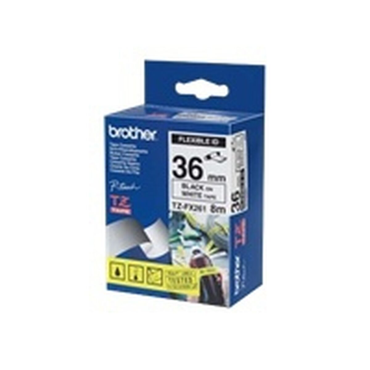 Laminated Tape for Labelling Machines Brother TZEFX261 White Black/White Laminated Tape for Labelling Machines Brother TZEFX261 White Black/White
