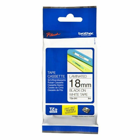 Laminated Tape for Labelling Machines Brother TZE241 Black/White 18mm Laminated Tape for Labelling Machines Brother TZE241 Black/White 18mm