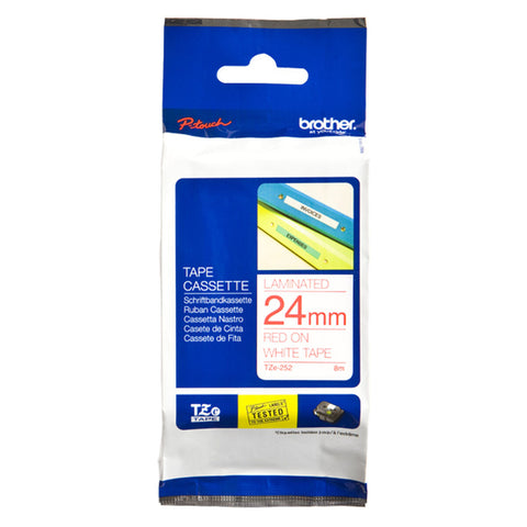 Laminated Tape for Labelling Machines Brother TZE252 Rojo/Blanco 24 mm Laminated Tape for Labelling Machines Brother TZE252 Rojo/Blanco 24 mm