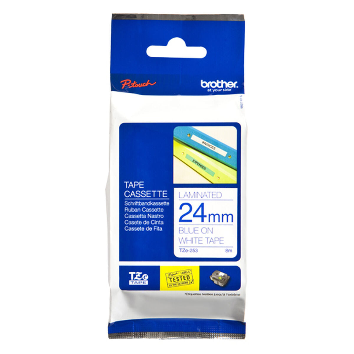 Laminated Tape for Labelling Machines Brother TZE253 24 mm Laminated Tape for Labelling Machines Brother TZE253 24 mm