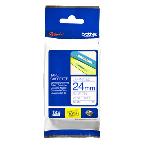 Laminated Tape for Labelling Machines Brother TZE253 24 mm Laminated Tape for Labelling Machines Brother TZE253 24 mm