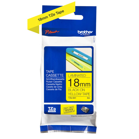 Laminated Tape for Labelling Machines Brother TZE641 Yellow Black Black/Yellow 18mm Laminated Tape for Labelling Machines Brother TZE641 Yellow Black Black/Yellow 18mm