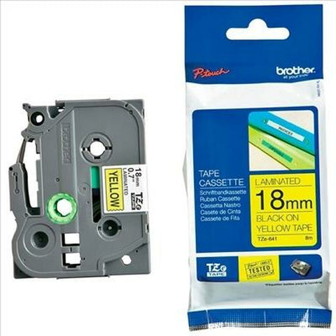 Laminated Tape for Labelling Machines Brother TZeS641 Black/Yellow 18mm 18 mm x 8 m Laminated Tape for Labelling Machines Brother TZeS641 Black/Yellow 18mm 18 mm x 8 m
