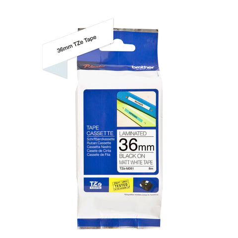Laminated Tape for Labelling Machines Brother TZEM261 White Black (1 Unit) Laminated Tape for Labelling Machines Brother TZEM261 White Black (1 Unit)