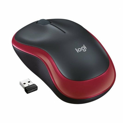 Wireless Mouse Logitech M185 Black Red Monochrome 1000 dpi Wireless Mouse Logitech M185 Black Red Monochrome 1000 dpi