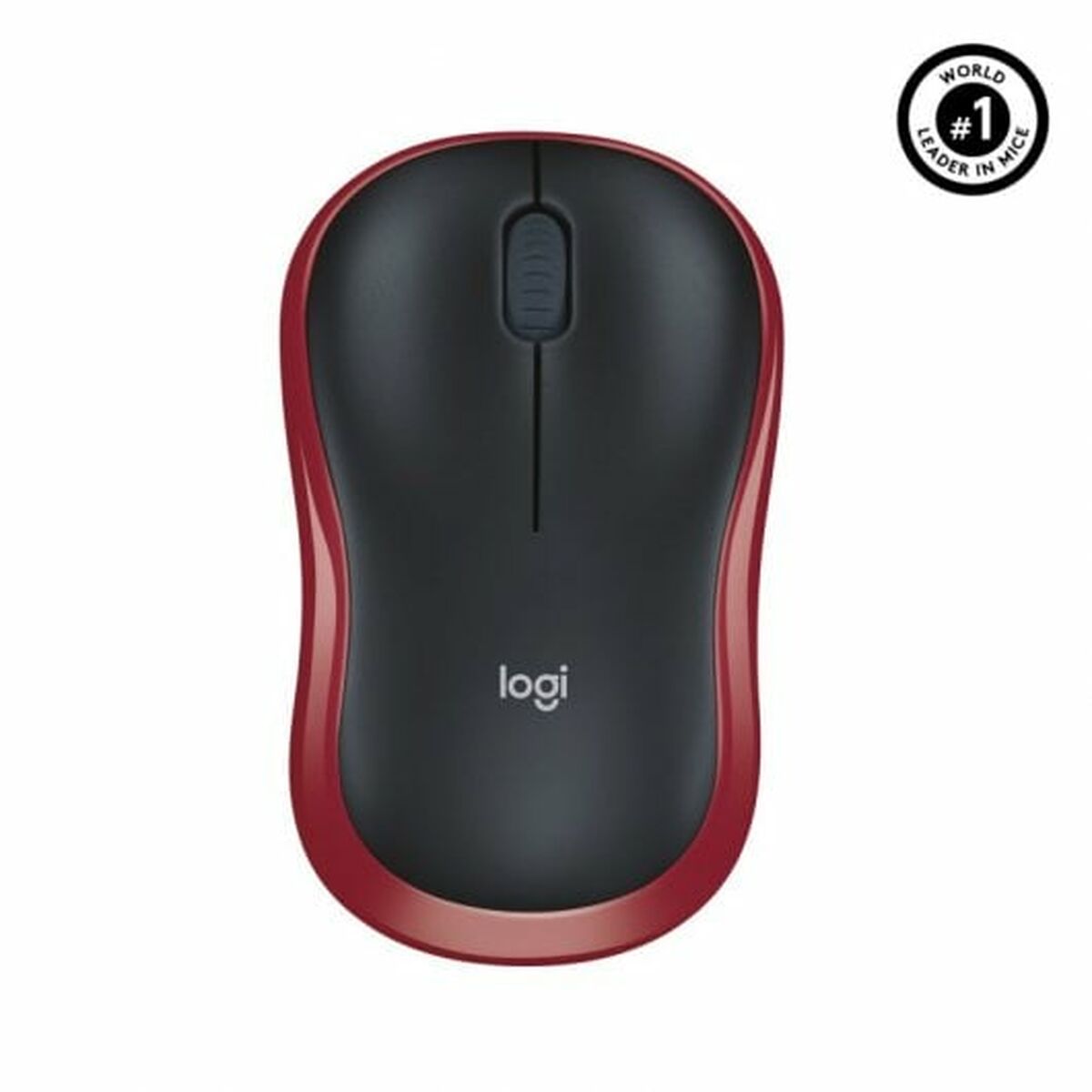 Wireless Mouse Logitech M185 Black Red Monochrome 1000 dpi Wireless Mouse Logitech M185 Black Red Monochrome 1000 dpi