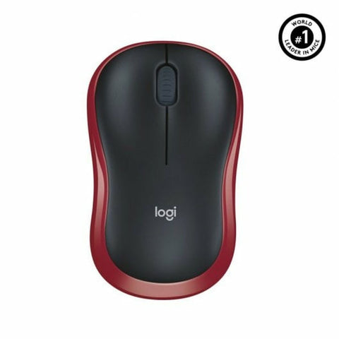 Wireless Mouse Logitech M185 Black Red Monochrome 1000 dpi Wireless Mouse Logitech M185 Black Red Monochrome 1000 dpi