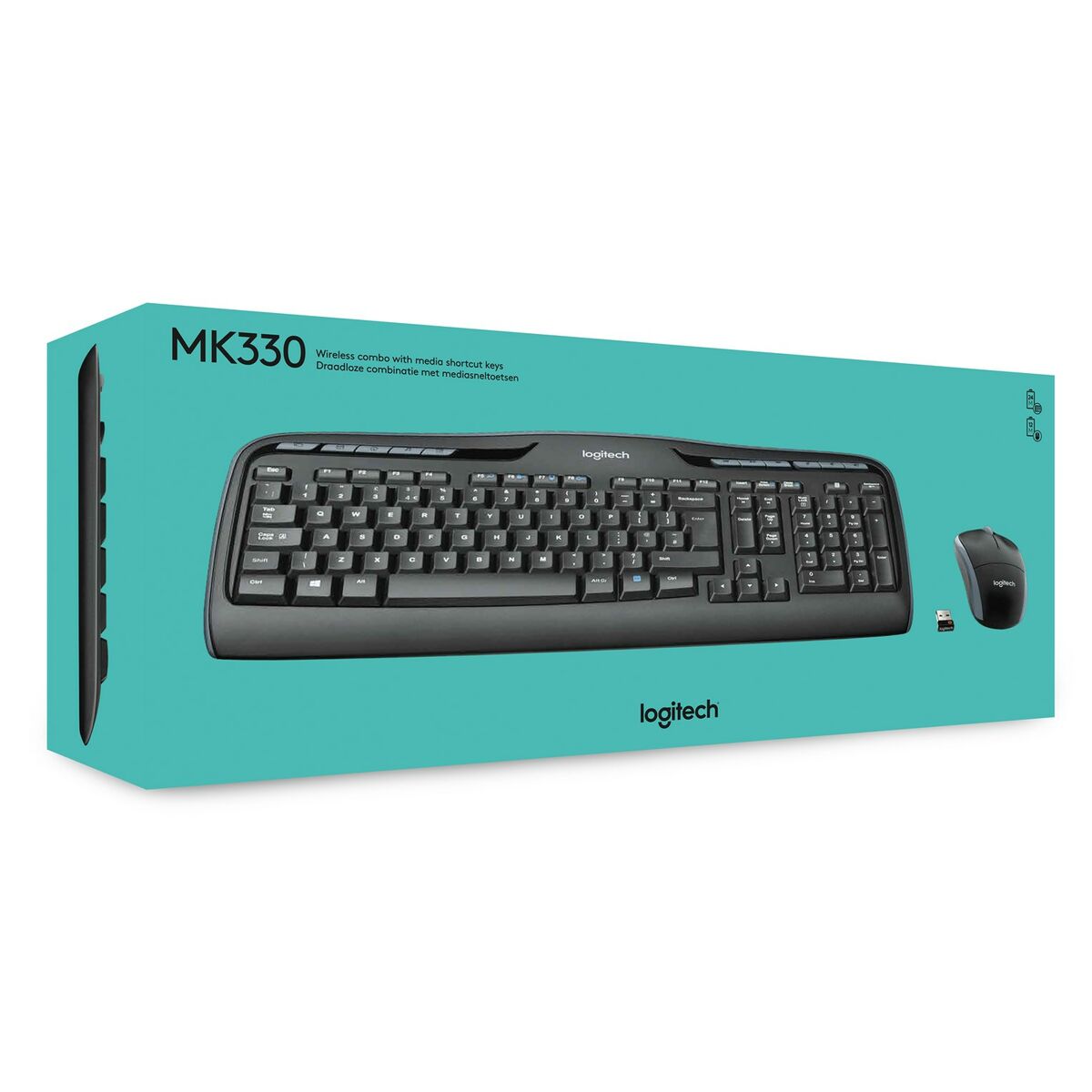 Keyboard and Mouse Logitech Wireless Combo MK330 Black Qwerty US Keyboard and Mouse Logitech Wireless Combo MK330 Black Qwerty US