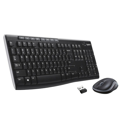Keyboard and Wireless Mouse Logitech MK270 Black Silver Qwerty US Keyboard and Wireless Mouse Logitech MK270 Black Silver Qwerty US