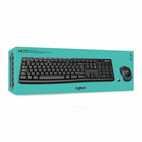 Keyboard and Wireless Mouse Logitech 920-004513 Black Spanish Qwerty QWERTY Keyboard and Wireless Mouse Logitech 920-004513 Black Spanish Qwerty QWERTY