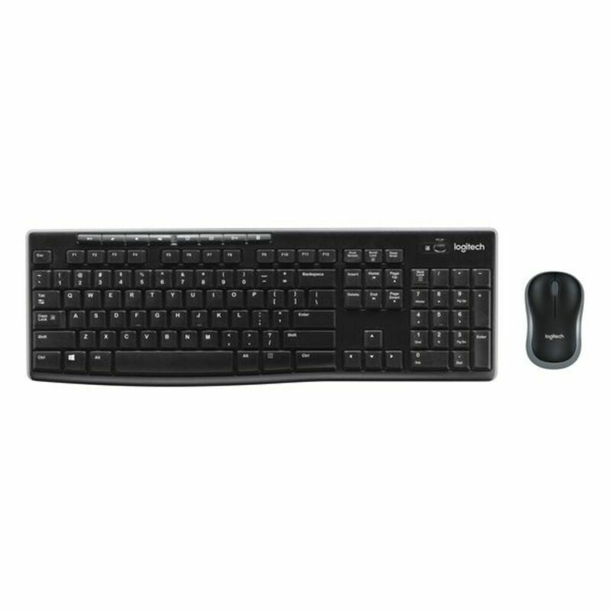 Keyboard and Wireless Mouse Logitech 920-004513 Black Spanish Qwerty QWERTY Keyboard and Wireless Mouse Logitech 920-004513 Black Spanish Qwerty QWERTY
