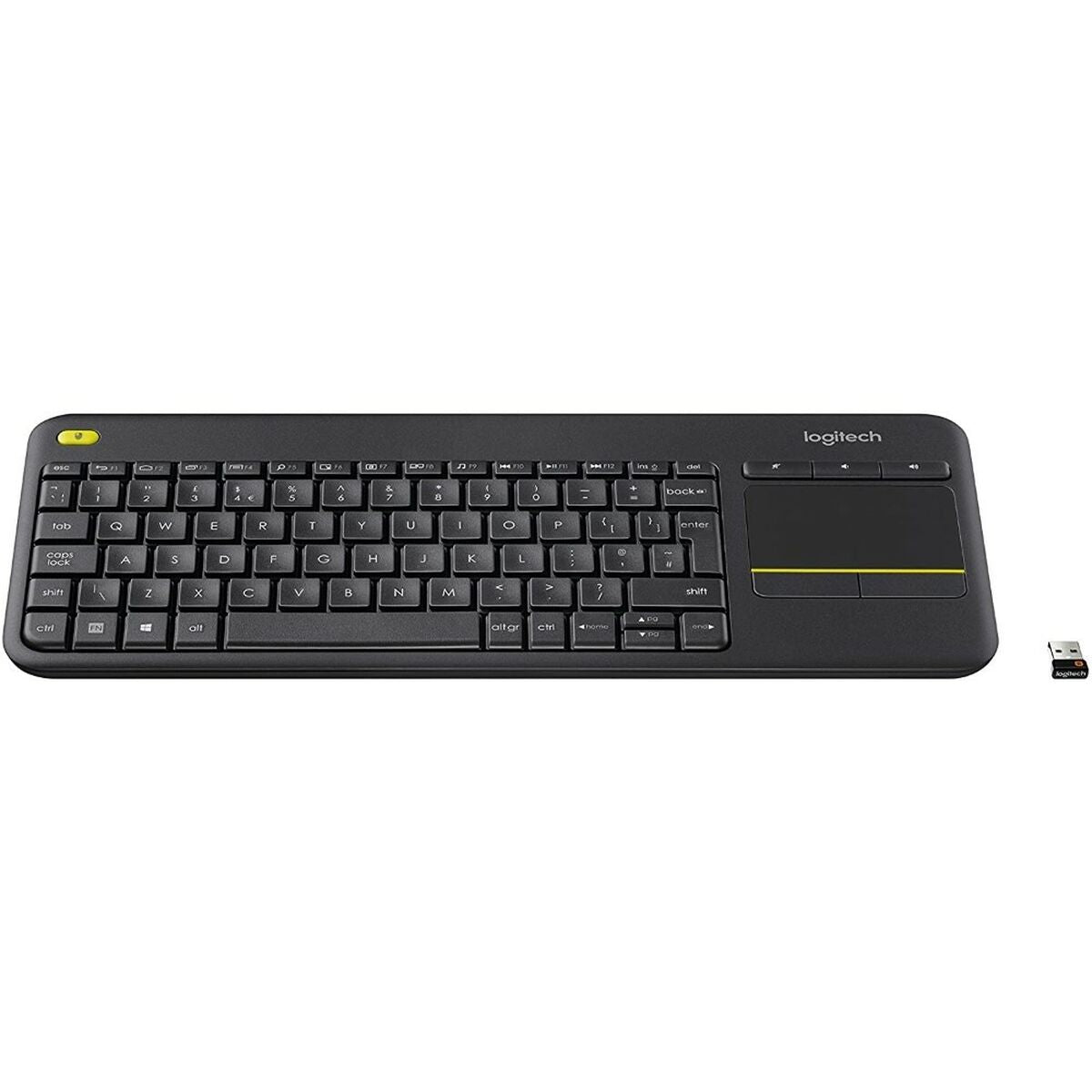 Keyboard Logitech K400 Plus Black Wireless Bluetooth Touchpad AZERTY TV French Keyboard Logitech K400 Plus Black Wireless Bluetooth Touchpad AZERTY TV French