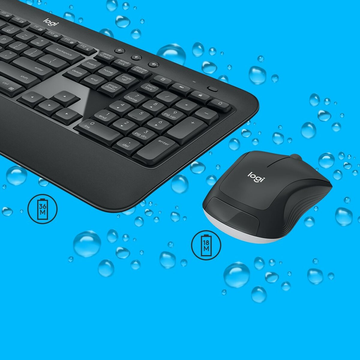 Keyboard and Mouse Logitech 920-008685 Black Qwerty US Keyboard and Mouse Logitech 920-008685 Black Qwerty US