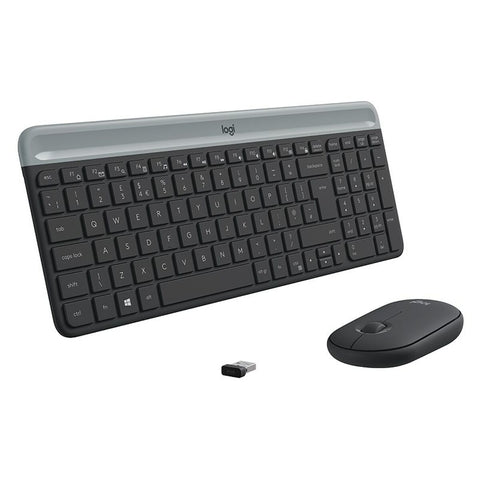 Keyboard and Mouse Logitech MK470 Grey Graphite Qwerty US Keyboard and Mouse Logitech MK470 Grey Graphite Qwerty US