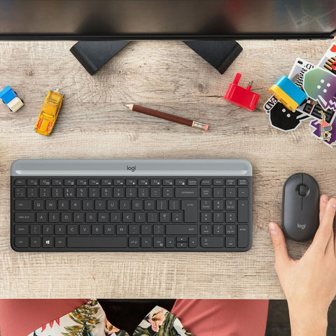 Keyboard and Mouse Logitech MK470 Grey Graphite Qwerty US Keyboard and Mouse Logitech MK470 Grey Graphite Qwerty US
