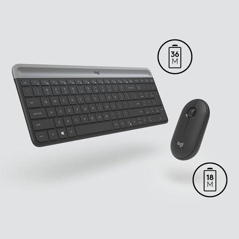 Keyboard and Mouse Logitech MK470 Grey Graphite Qwerty US Keyboard and Mouse Logitech MK470 Grey Graphite Qwerty US