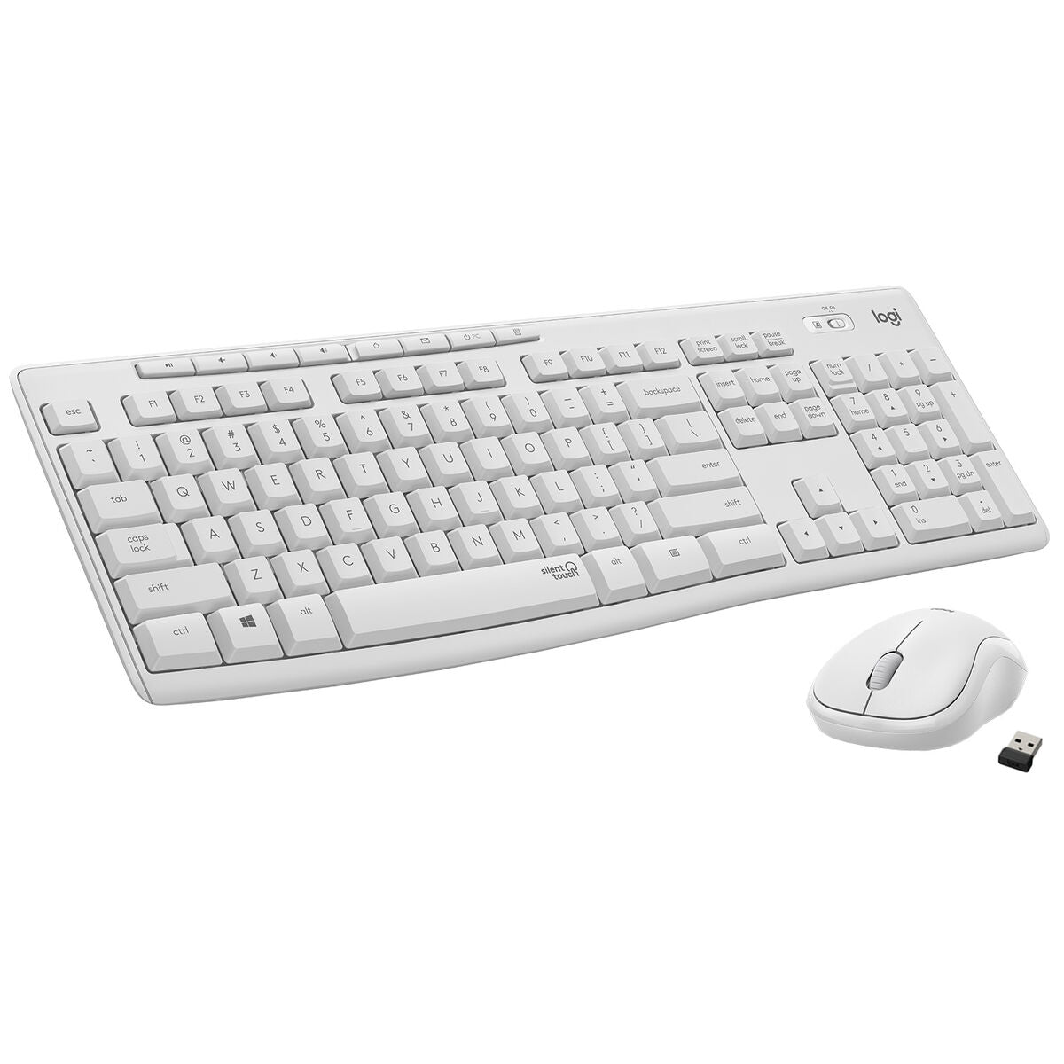 Keyboard and Mouse Logitech MK295 Silent Wireless Combo White Qwerty US Keyboard and Mouse Logitech MK295 Silent Wireless Combo White Qwerty US
