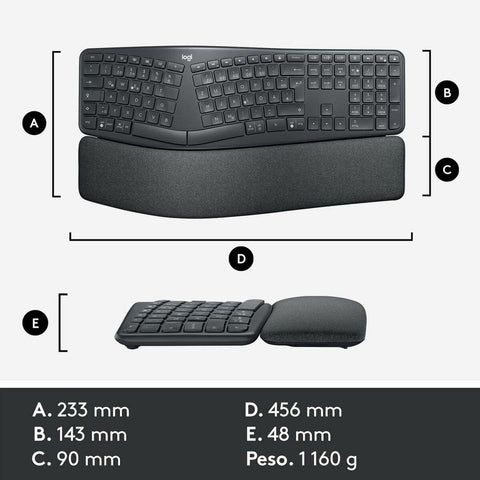 Keyboard Logitech 920-010105 Black Grey Graphite Spanish Qwerty Keyboard Logitech 920-010105 Black Grey Graphite Spanish Qwerty