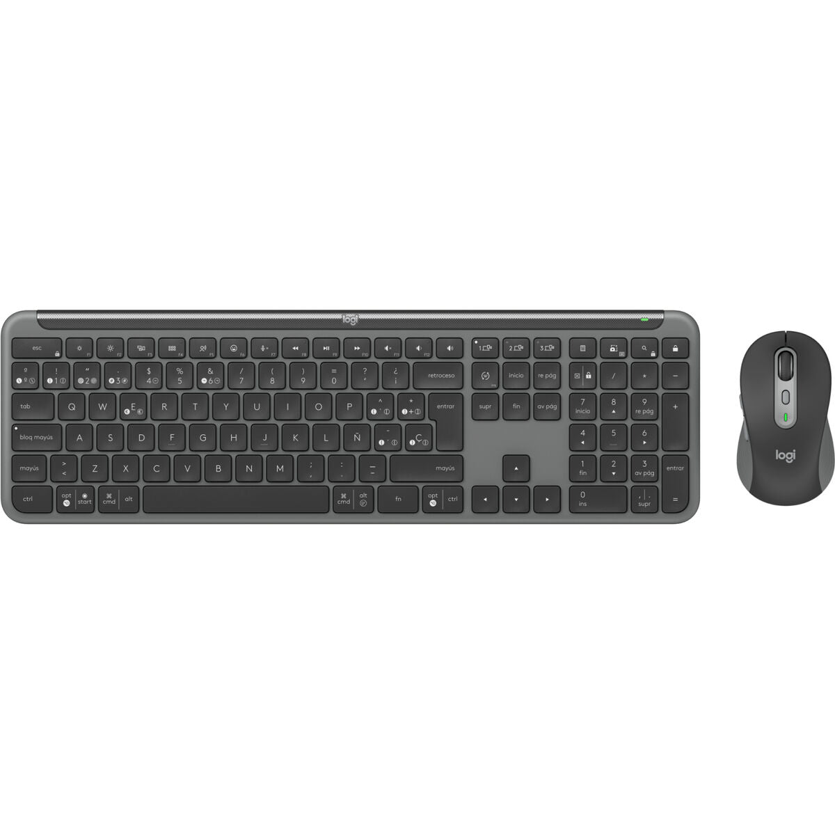 Keyboard and Mouse Logitech MK950 Graphite Spanish Qwerty Keyboard and Mouse Logitech MK950 Graphite Spanish Qwerty