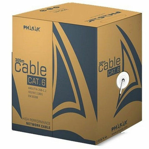 UTP Category 6 Rigid Network Cable Phasak PHR 6301 Grey 305 m UTP Category 6 Rigid Network Cable Phasak PHR 6301 Grey 305 m