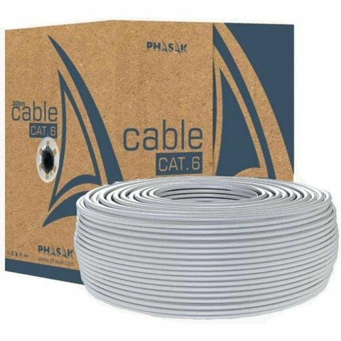 UTP Category 6 Rigid Network Cable Phasak PHR 6100 Grey 100 m UTP Category 6 Rigid Network Cable Phasak PHR 6100 Grey 100 m