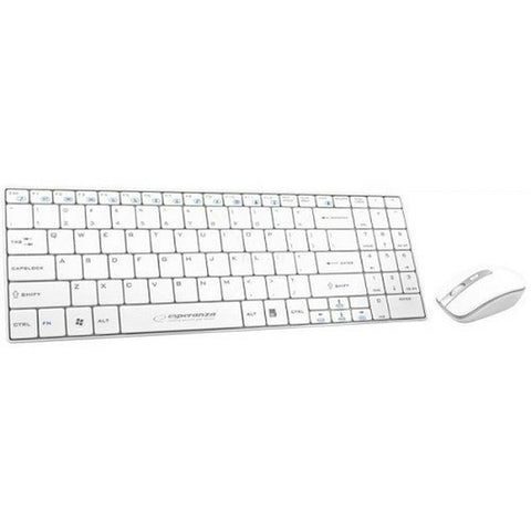 Keyboard and Mouse Esperanza EK122W White QWERTY Keyboard and Mouse Esperanza EK122W White QWERTY