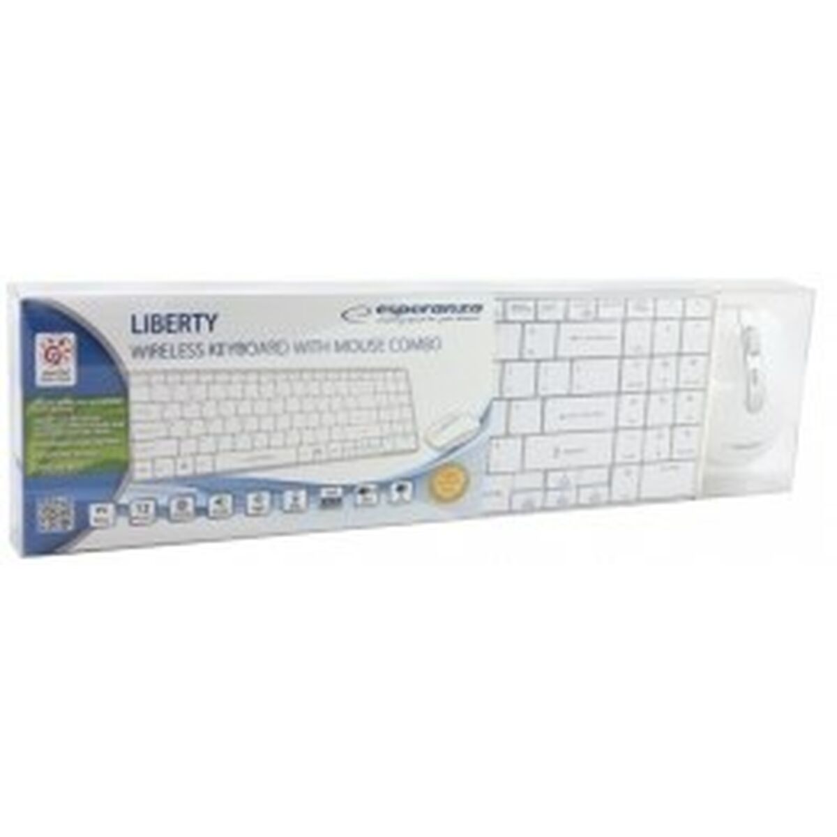 Keyboard and Mouse Esperanza EK122W White QWERTY Keyboard and Mouse Esperanza EK122W White QWERTY