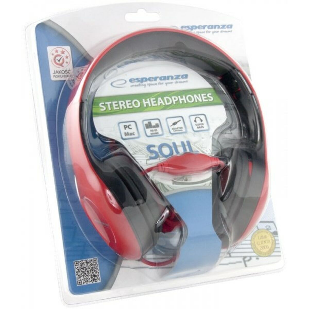 Headphones Esperanza EH138R Black Red Headphones Esperanza EH138R Black Red