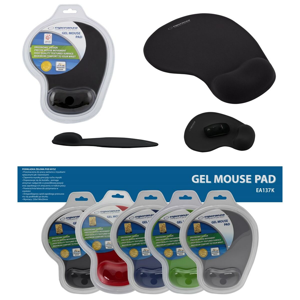Mouse Mat Esperanza EA137K Black Mouse Mat Esperanza EA137K Black