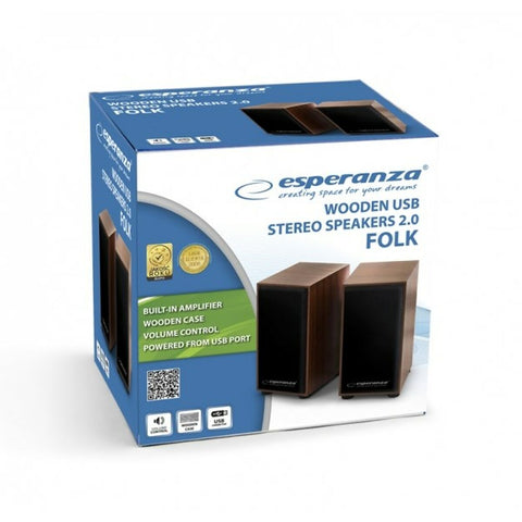 PC Speakers Esperanza 2.0 FOLK Wood PC Speakers Esperanza 2.0 FOLK Wood