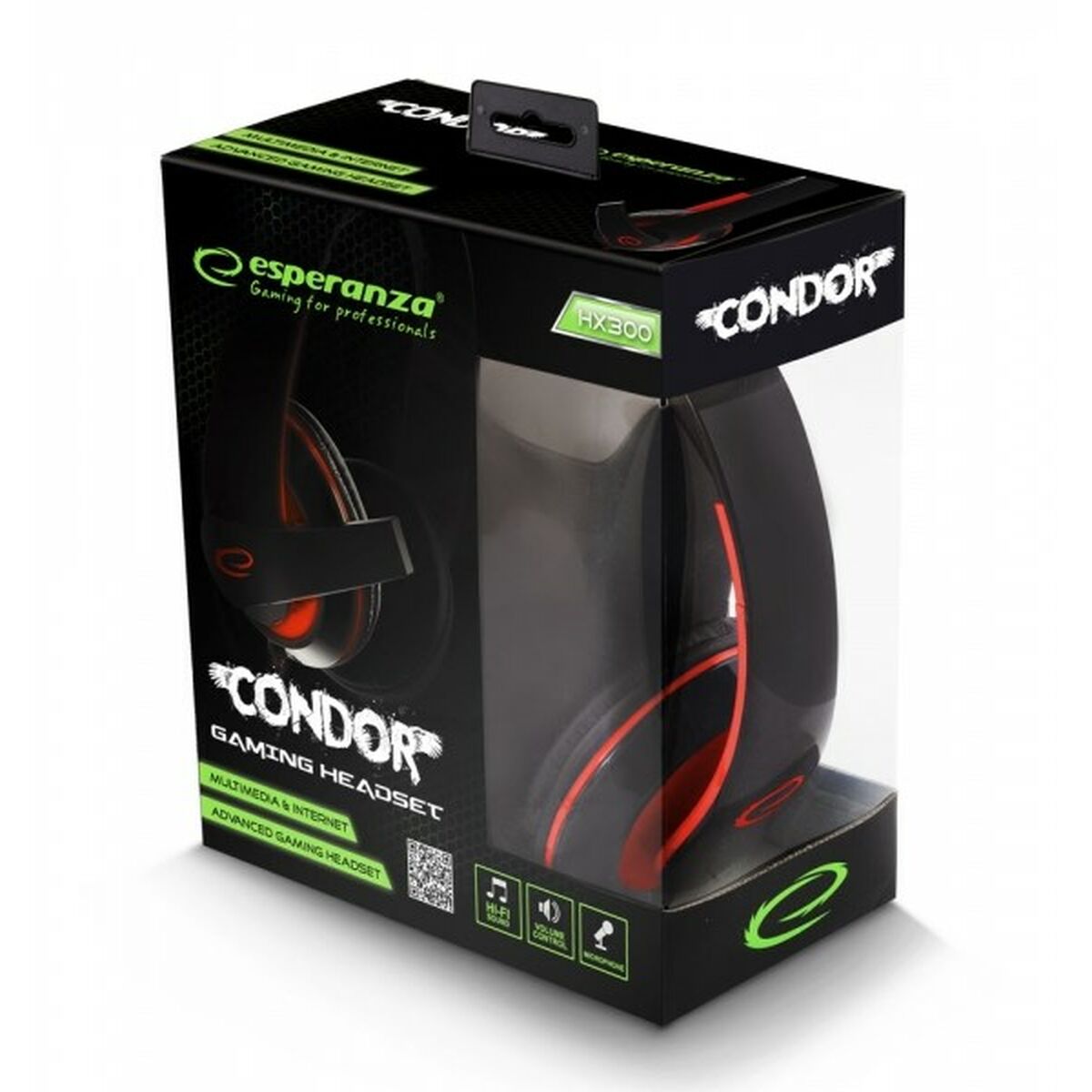 Headphones with Microphone Esperanza EGH300R Black Red Headphones with Microphone Esperanza EGH300R Black Red
