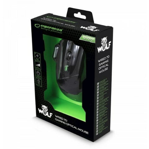 Optical mouse Esperanza EGM201G Black Green Black/Green Optical mouse Esperanza EGM201G Black Green Black/Green