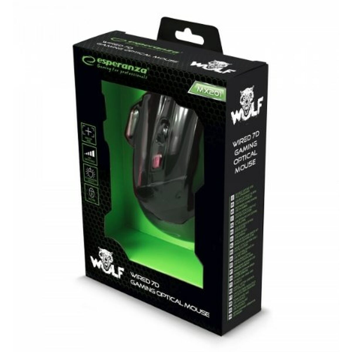 Optical mouse Esperanza EGM201R Black/Red Optical mouse Esperanza EGM201R Black/Red