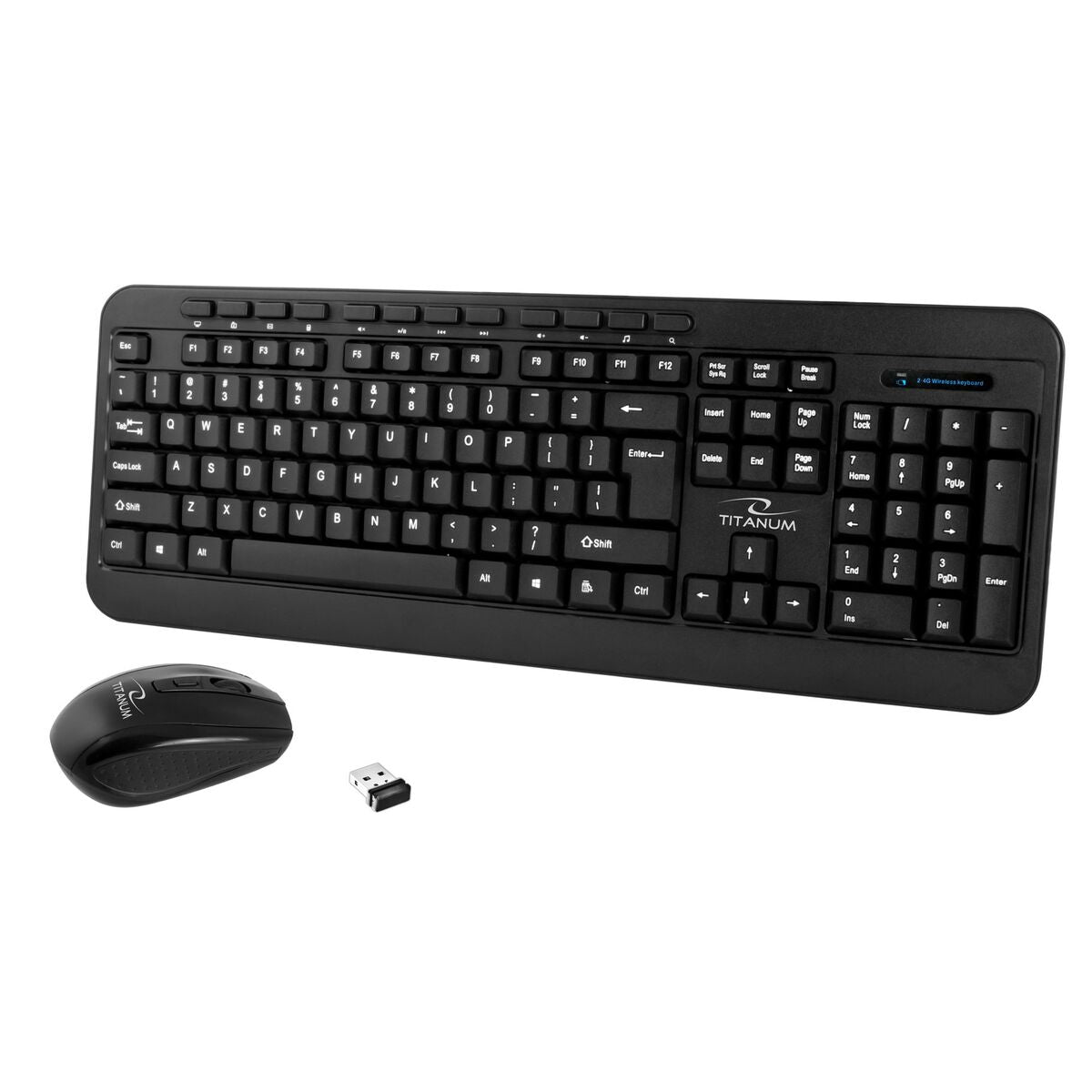 Keyboard and Mouse Titanum TK108 Black Qwerty US Keyboard and Mouse Titanum TK108 Black Qwerty US