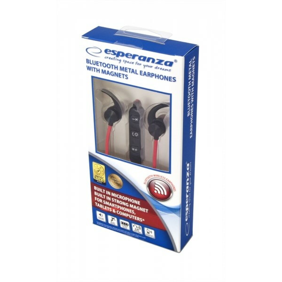 Sport Bluetooth Headset Esperanza EH186K Black Red Sport Bluetooth Headset Esperanza EH186K Black Red