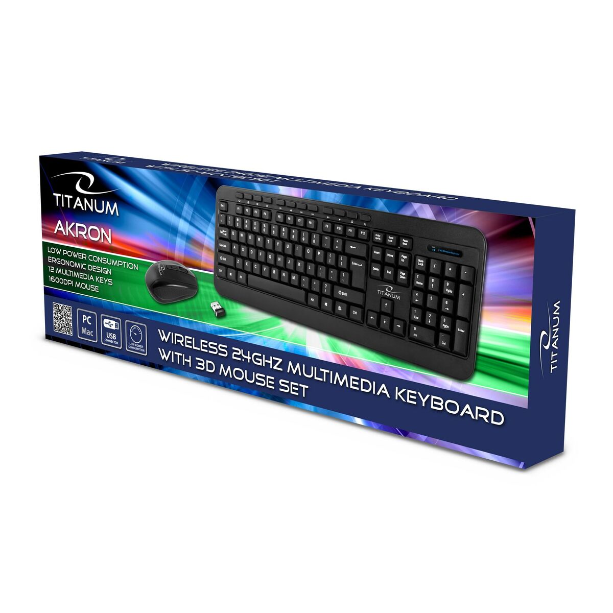 Keyboard and Mouse Titanum TK109 Black Keyboard and Mouse Titanum TK109 Black