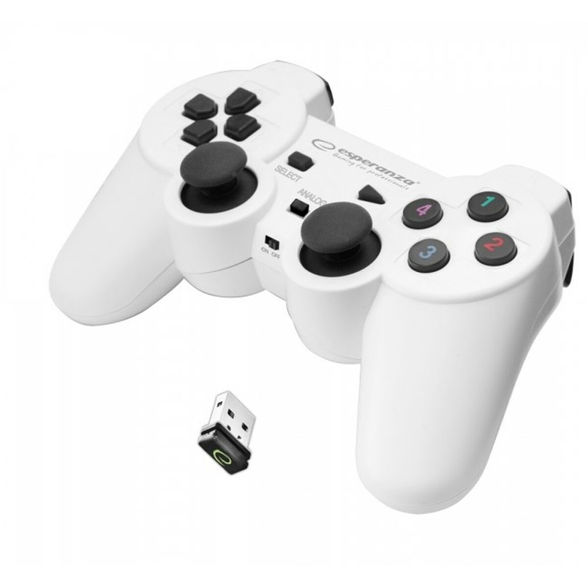 Wireless Gaming Controller Esperanza Gladiator GX600 USB 2.0 White PC PlayStation 3 Wireless Gaming Controller Esperanza Gladiator GX600 USB 2.0 White PC PlayStation 3