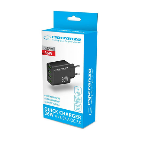 Wall Charger Esperanza EZC107K Black Wall Charger Esperanza EZC107K Black