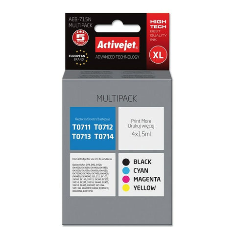 Original Ink Cartridge Activejet AEB-715N Black/Cyan/Magenta/Yellow 3 Original Ink Cartridge Activejet AEB-715N Black/Cyan/Magenta/Yellow 3