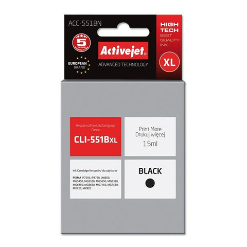 Original Ink Cartridge Activejet ACC-551BN Black Original Ink Cartridge Activejet ACC-551BN Black