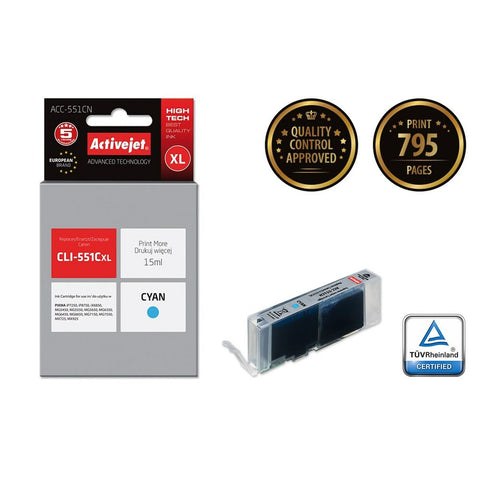 Original Ink Cartridge Activejet ACC-551CN Cyan Original Ink Cartridge Activejet ACC-551CN Cyan
